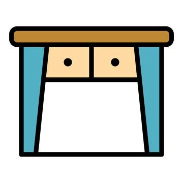 Old table icon color outline vector Stock Illustration