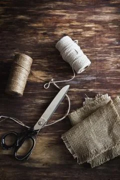 Old tailoring scissors 스톡 사진