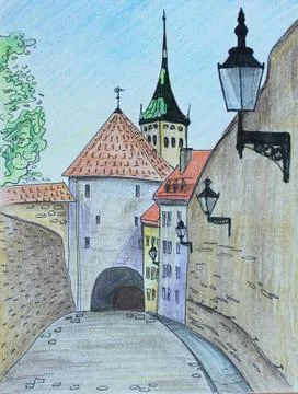 Old Tallinn Stock Illustration