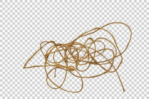 Old tangled rope, thin. 스톡 사진