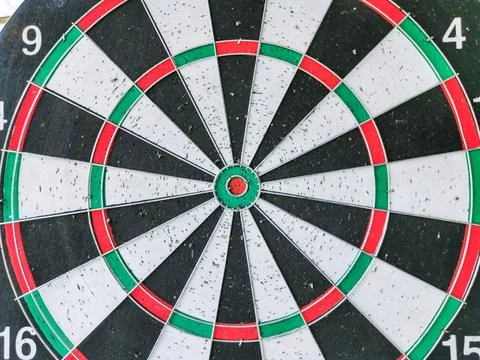 Old target dartboard isolate on white background. Stock Photos