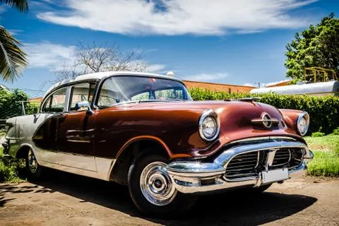 Old taxi in Cuba.. Stock Photos