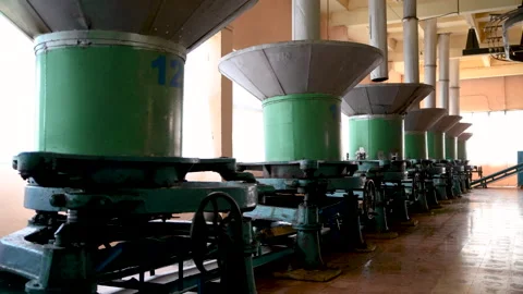 Old tea factory. Leaf grinding machine. Stock Footage 130575389