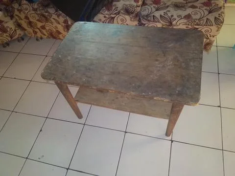 Old teak table Stock Photos