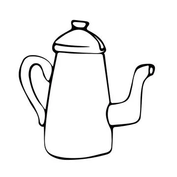 Old teapot hand drawn vector illustration. Stock Illustration