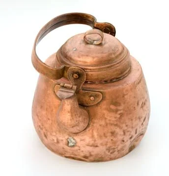 Old teapot on a white background. Stock Photos