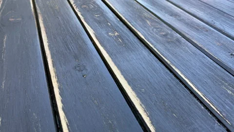 Old teble top. Texture of old wooden shabby planks with cracks and stains. Video stock 136756482