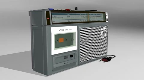 Old technology - 3d cassette player animation Stock Footage 51510136