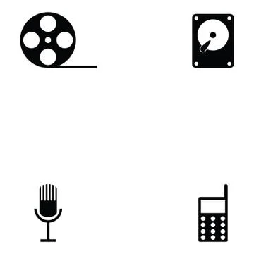 Old technology icon set Stock Illustration