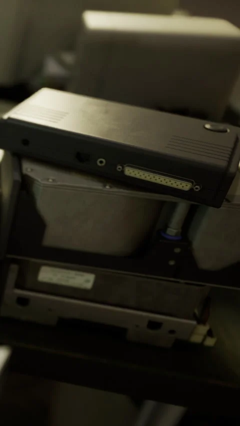 Old technology sits quietly, a reminder of innovation in a forgotten space Stock Footage 334243796