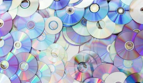 Old technology, waste compact disc collection decoration for pattern. cd Stock Photos