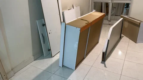 In an old Tehran house undergoing restoration carpenter works on wood Vídeo Stock 296271456