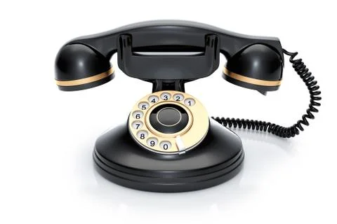 Old telephon with rotary dial Stock Illustration