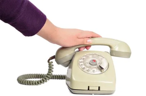 Old telephone answer handset Stockfoto's