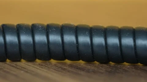 Old telephone cable close up, macro shot. Wire of vintage communication model Stock Footage 171861392