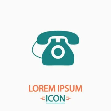 Old telephone computer symbol Stock Illustration