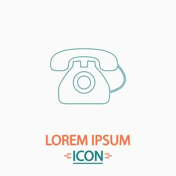 Old telephone computer symbol 스톡 일러스트