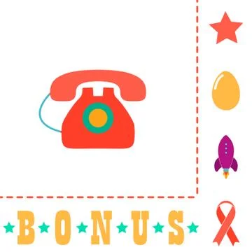 Old telephone computer symbol Stock Illustration