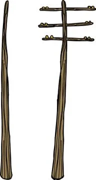 Old telephone poles Stock Illustration