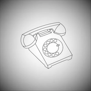 Old telephone set Stock Illustration