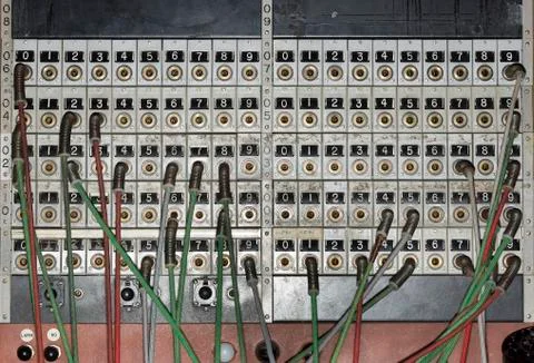 Old Telephone Switchboard close up Stock Photos