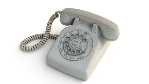 Old telephone on white background Stock Footage 313082015