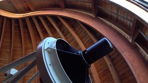 Old telescope at the observatory Stock Footage 75817102