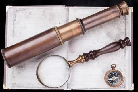 Old telescope Stock Photos