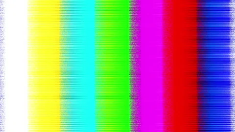 Old television color bars with static texture glitch and noise chromatic Stock Footage 347346802