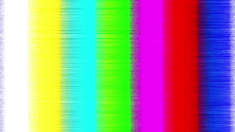 Old television color bars with static texture glitch and noise chromatic Stock Footage 348587944