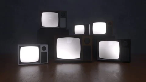 Old Television Electronics Store. All Tv Are On With White Noise Screen, Zoom Stock Footage 274354210