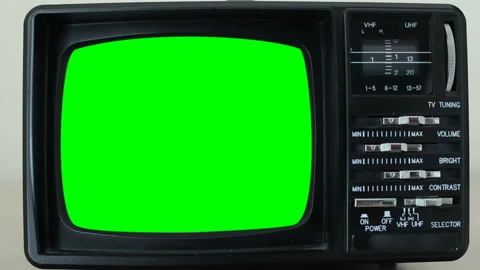 Old Television with Green Screen 動画素材 113796464