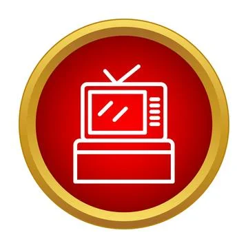 Old television icon displaying broadcast media technology Stock Illustration