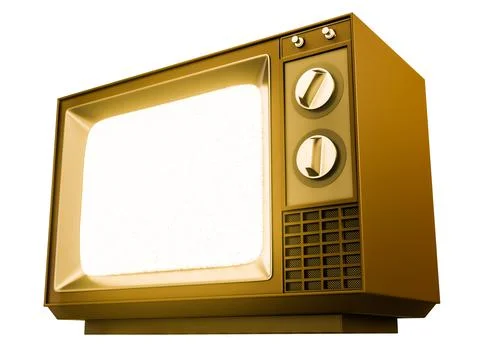 Old television isolated on white background Stock Illustration
