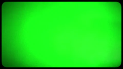 Old Television Set with Green Screen. Retro 80s, 90s. Effect of retro TV with Stock Footage 254854229