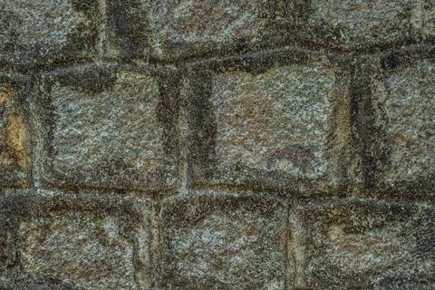 Old Temple wall. Rectangular cut out marble granite brick real surface stone Foto stock