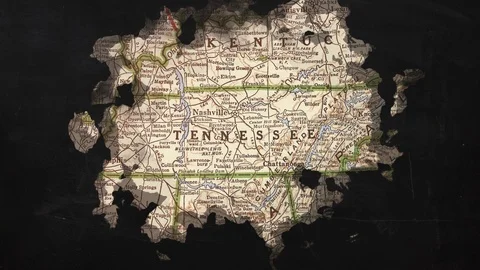 Old Tennessee State Map USA Video stock 125265100