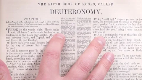 Old Testament Bible Reading Book of Deuteronomy Vídeos de archivo 293607490