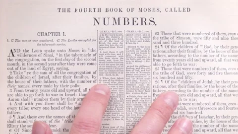 Old Testament Gospel Scripture Reading Book of Numbers Stock-Footage 293607683
