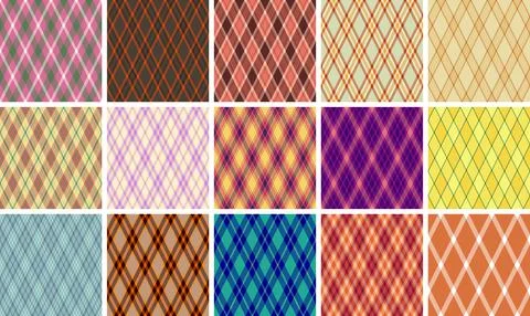 Old textile inspired vintage argyle pattern. Seamles vector diamonds backgrou Stock Illustration