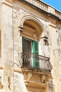 Old textured wall with window Stock Photos