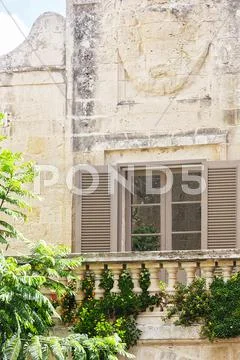 Old textured wall with window Stock Photos