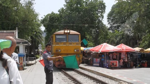 Old Thai Passenger Train Stock Footage 129814969