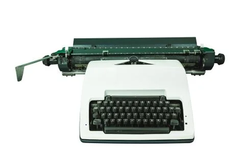 Old Thai typewriter isolate on white Stock Photos
