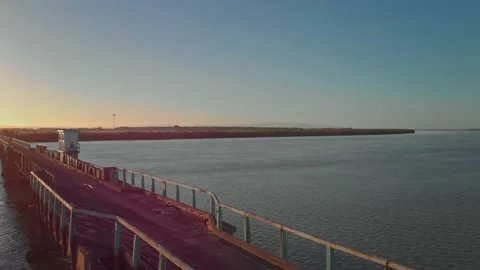 The old Thames bridge at Kopu, Coromandel, New Zealand Stock Footage 147167679