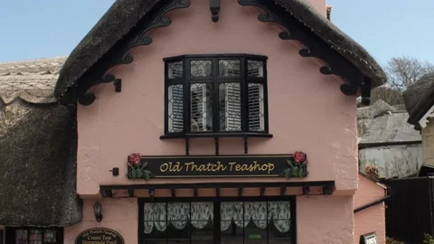Old Thatch Teashop, Shanklin Old Village, Isle of Wight, UK Stock Footage 238700704