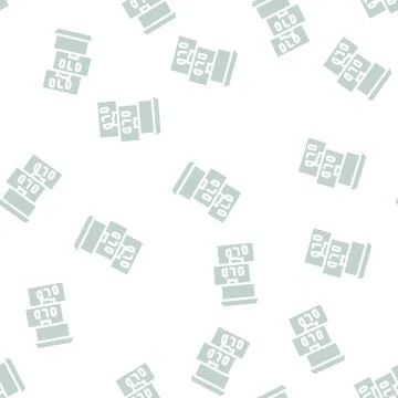 Old things in box glyph vector seamless pattern Illustrazione stock