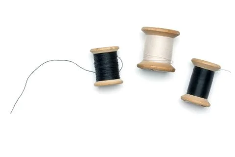 Old thread spools Stock Photos