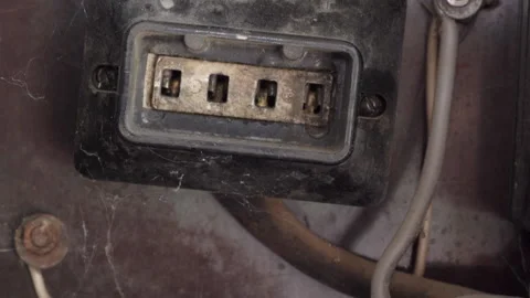 Old three-phase socket Stock Footage 312782172