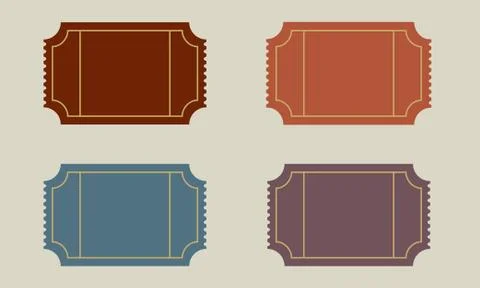 Old Ticket with Copy Space set. Vector Illustration. Stock Illustration
